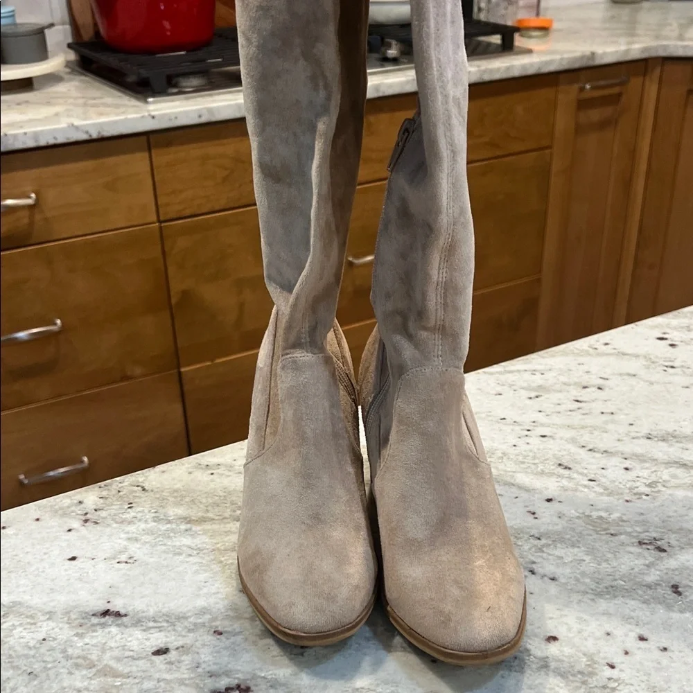 Chic Beige Over the Knee Boots